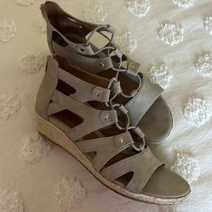 Eurosoft by Sofft Espadrille Gladiator suede and jute wedges